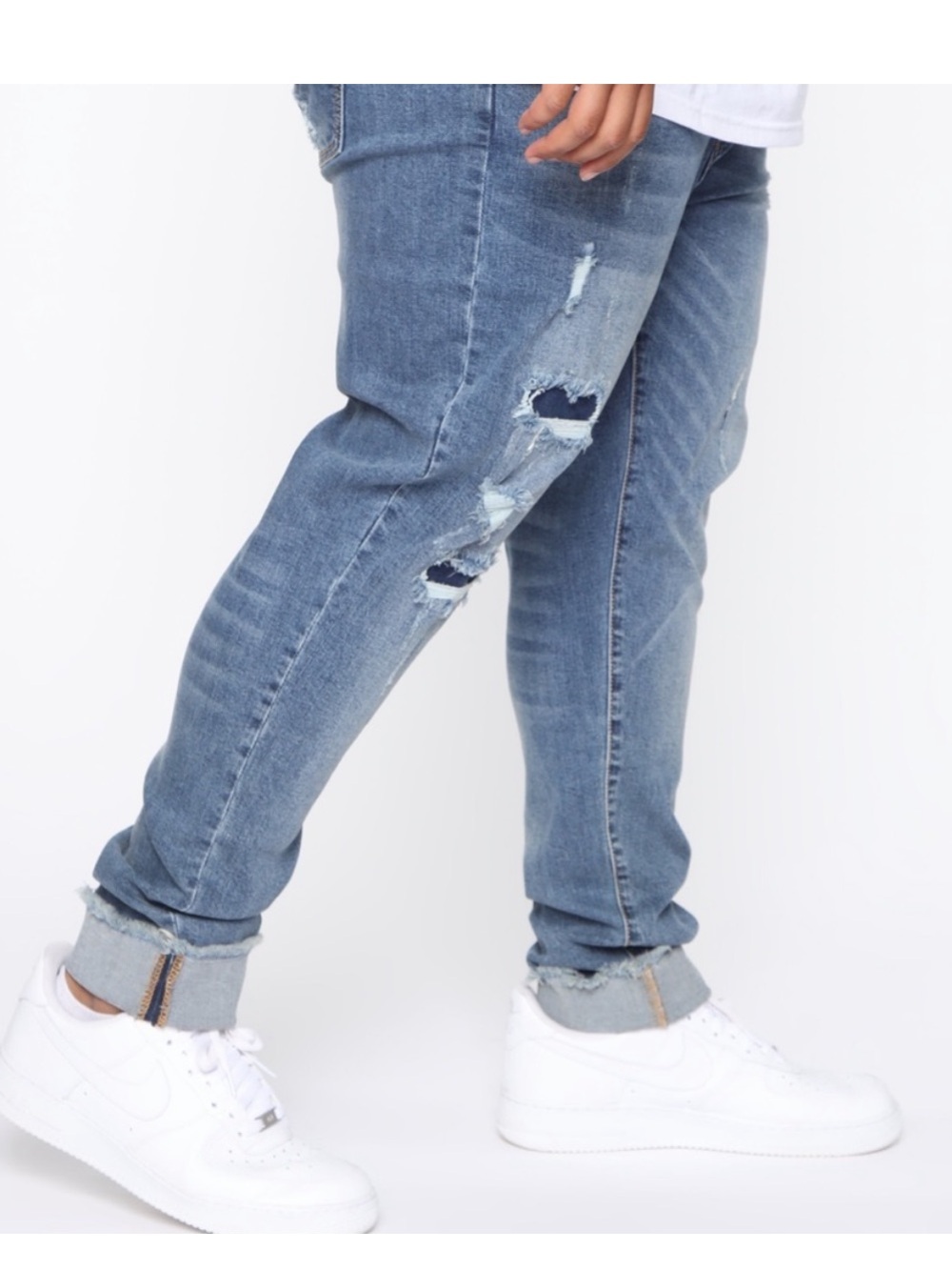 Fashion Nova Men NWT Jagger Slim Taper Jean in Vintage Blue Wash Size 34
